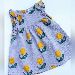 Lemon Print Purple Dress